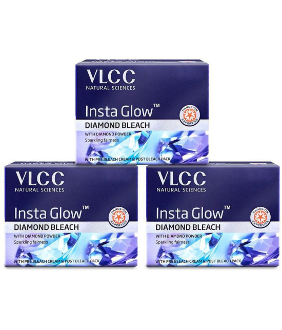 VLCC Insta Glow Diamond Bleach, 30 g Each ( Pack of 3 )