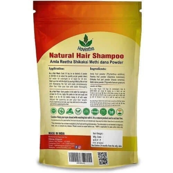 Havintha Natural Hair Shampoo with Amla, Reetha & Shikakai Powder