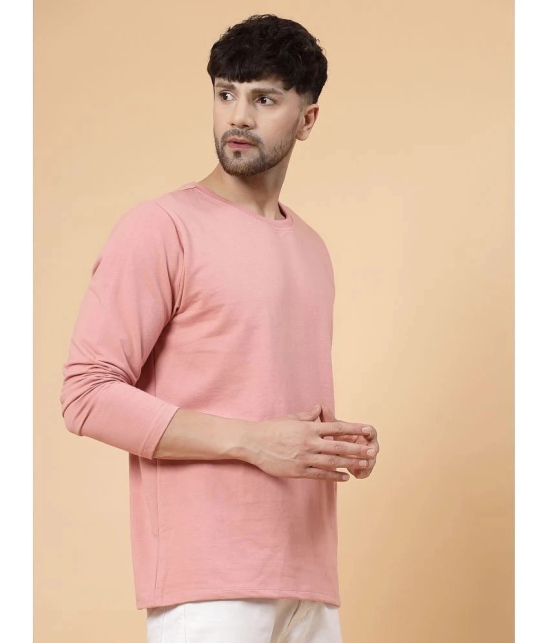 Rigo Cotton Oversized Fit Solid Full Sleeves Mens T-Shirt - Pink ( Pack of 1 ) - None