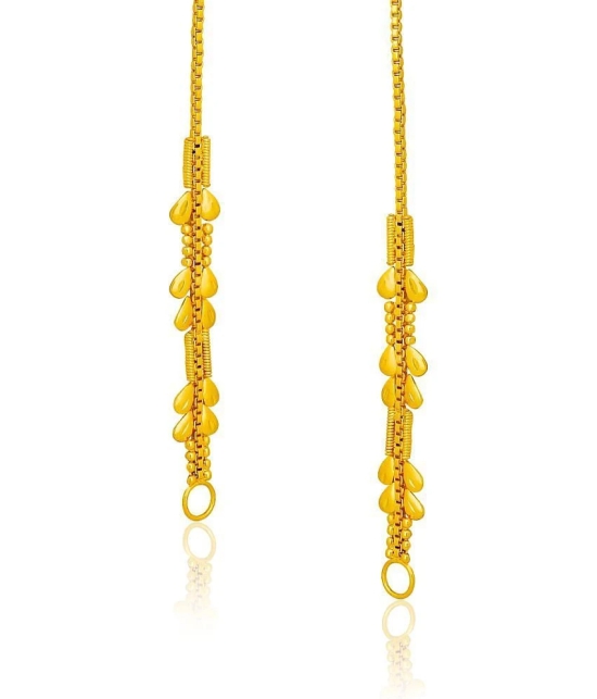 LUV FASHION Golden Drop Earrings ( Pack of 1 ) - Golden