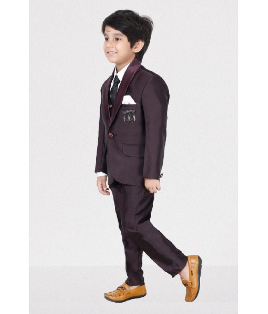 DKGF Fashion - Wine Polyester Boys Suit ( Pack of 1 ) - None