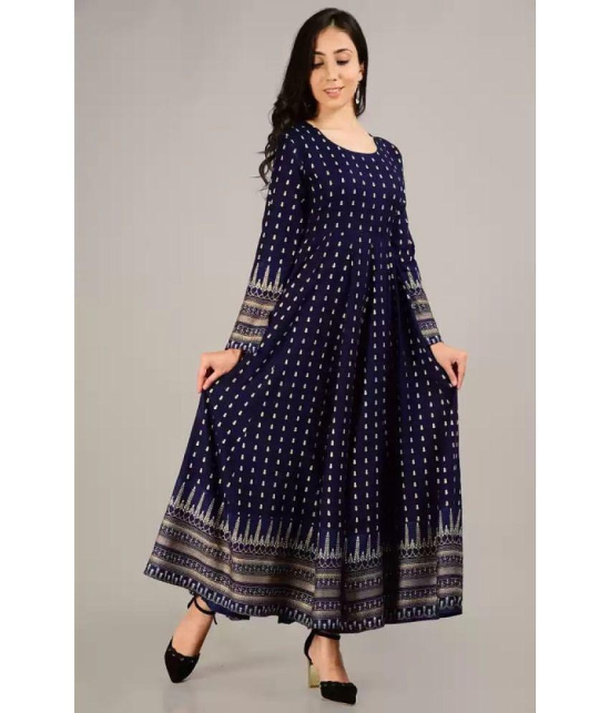 SIPET - Blue Rayon Women''s Anarkali Kurti ( Pack of 1 ) - None