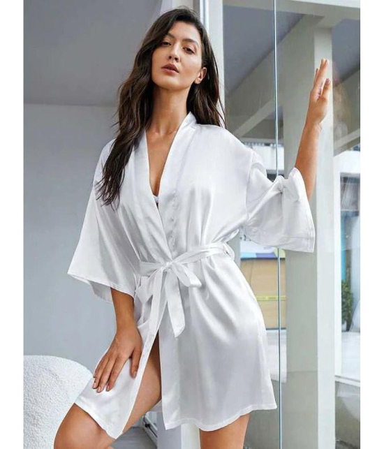 Celosia Satin Robes - White Single - S