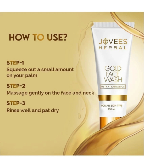 Jovees Herbal Gold Face Wash For Nourished Hydrated And Radiant Glow 100 ml (Pack of 2)