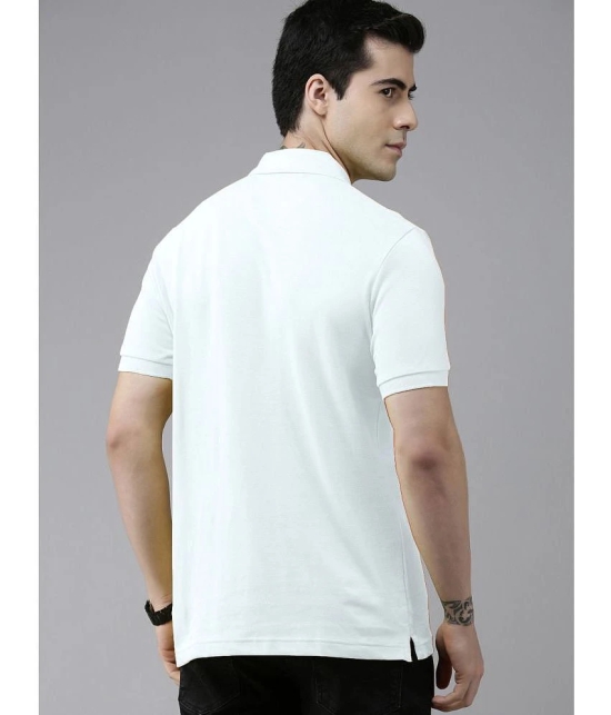 ADORATE Cotton Blend Regular Fit Solid Half Sleeves Mens Polo T Shirt - White ( Pack of 1 ) - None