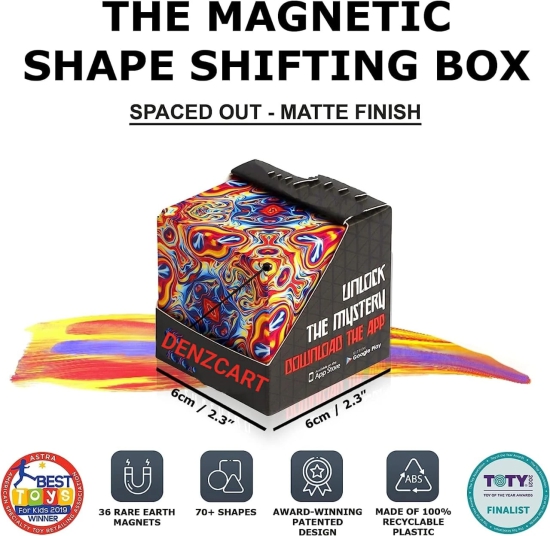 Uttamrobotics Denzcart Shape Shifting Box - Magnetic Cube Puzzle Box | Infinity Cubes - Fidget Cube 36 Rare Earth Design - Transforms Into Over 72 Shapes -Color Vary (Ocean Mystic)