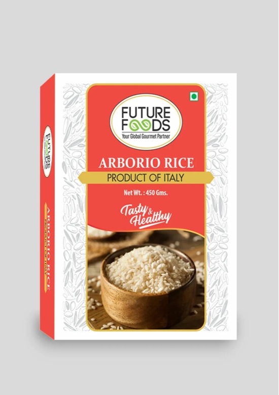 Future Foods Arborio Rice | Fat Free | Creamy Texture & Nutty Aroma | | Rich in Vitamin & Minerals | Product of Italy | Use to make Rissotto | 450g