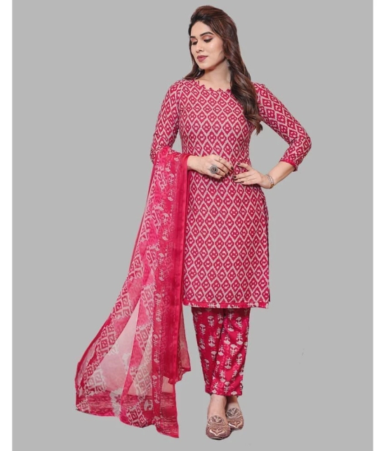 Kashvi Unstitched Crepe Printed Dress Material - Pink ( Pack of 1 ) - Pink