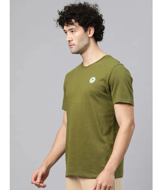 Alcis Olive Cotton Regular Fit Mens Sports T-Shirt ( Pack of 1 ) - None