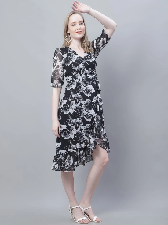 MINI & MING Floral Print Georgette Midi Dress