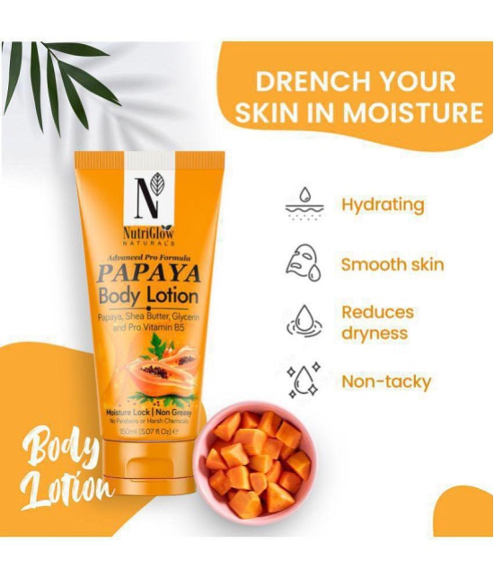 NutriGlow NATURAL'S Advanced Pro Formula Papaya Body Lotion for Daily Use, Hydration, Moisture Lock Shea Butter, 150ml