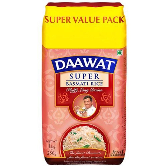 Daawat Super Basmati Rice - 1 kg with 25% Extra