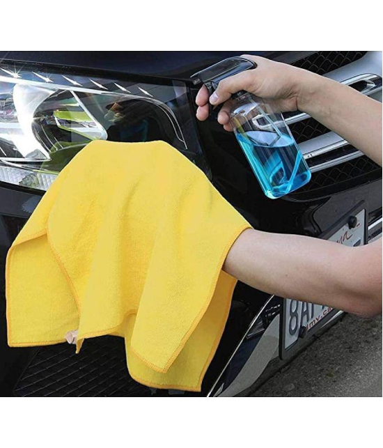 INGENS - Yellow 250 GSM Microfiber Cloth For Automobile ( Pack of 5 )