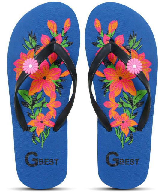 GBest - Blue Women''s Thong Flip Flop - None