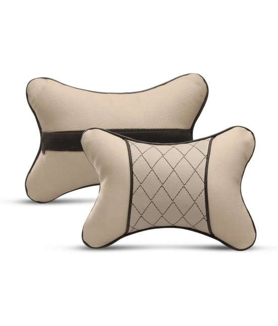 Auto Hub Neck Cushions Set of 2 Beige