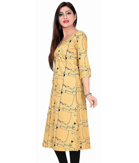 Meher Impex - Yellow Cotton Womens Front Slit Kurti ( Pack of 1 ) - S