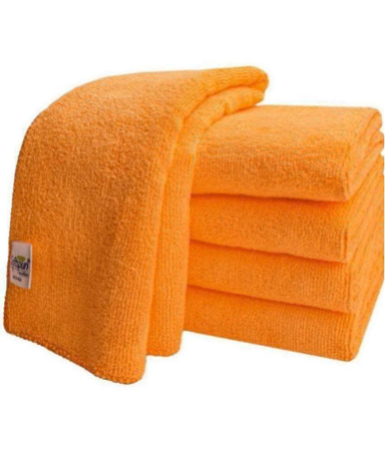 SOFTSPUN - Orange Microfibre Face Towel ( Pack of 5 ) - Orange