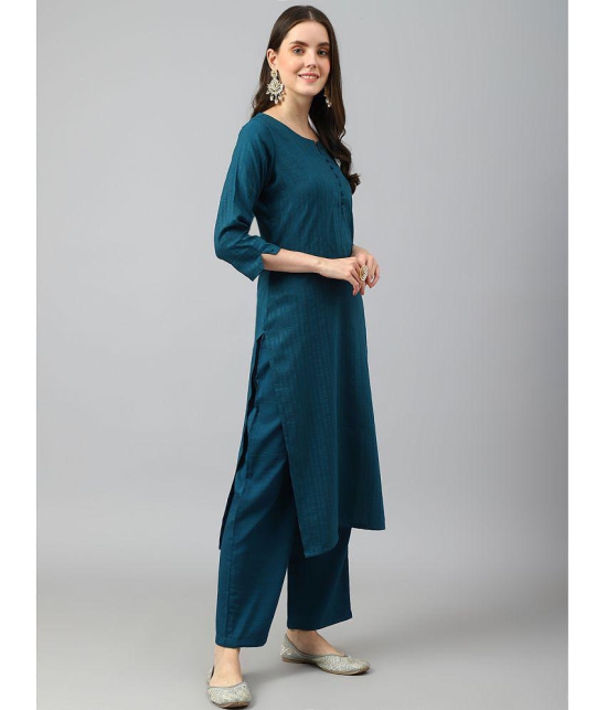 Hritika - Teal Straight Viscose Womens Stitched Salwar Suit ( Pack of 1 ) - None