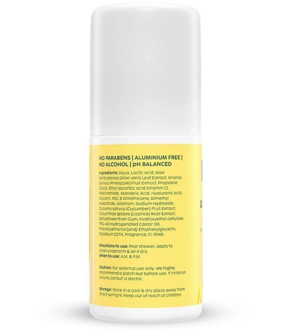 Plix Pineapple Odour Control Underarm Rollon with 5% Lactic acid & 1% Mandelic Acid Perfume50 ml