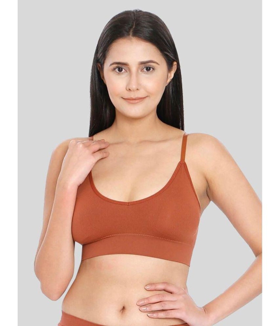 ILRASO - Rust Satin Removable Padding Women's Plunge Bra ( Pack of 1 ) - None