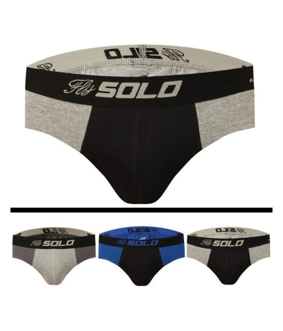 Solo - Multicolor Cotton Blend Mens Briefs ( Pack of 3 ) - 80