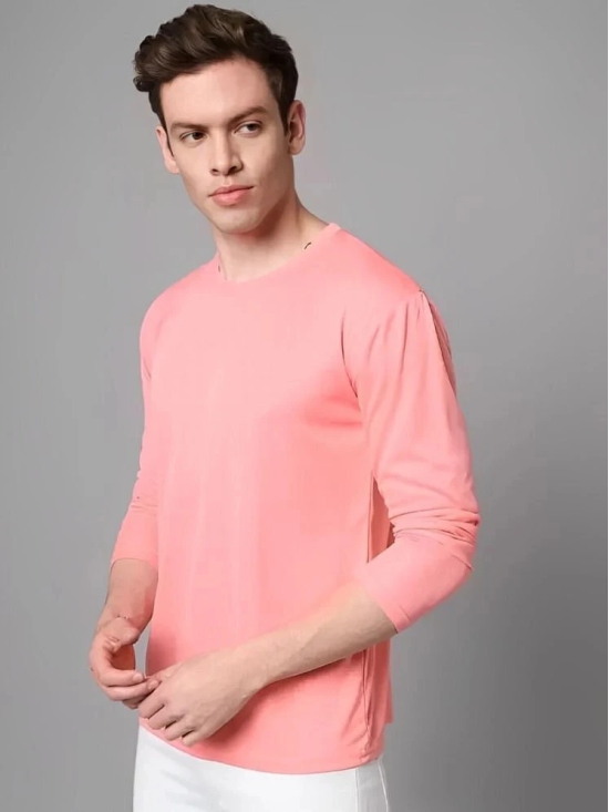 PPTHEFASHIONHUB Cotton Blend Oversized Fit Solid Full Sleeves Mens Round T-Shirt - Pink ( Pack of 1 ) - None