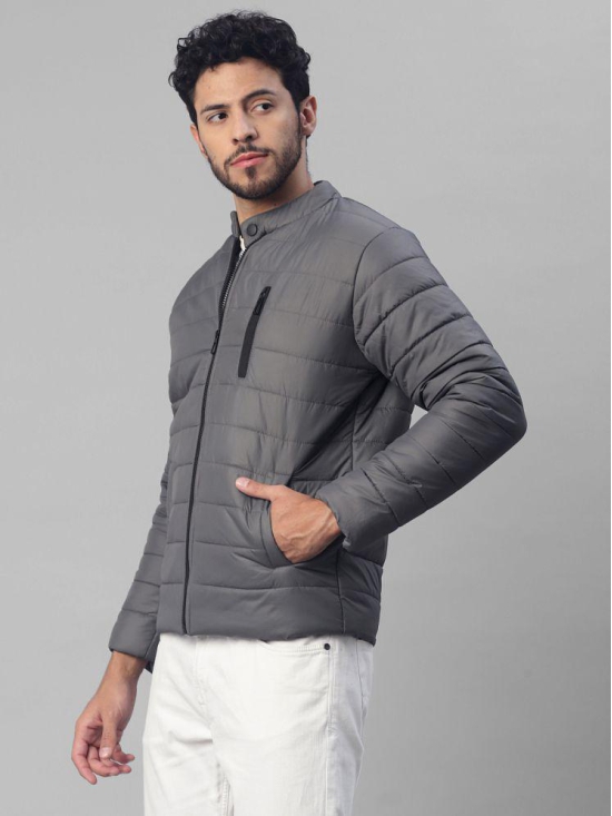 UrbanMark Men Regular Fit Men Quilted Jacket-Dark Grey - None