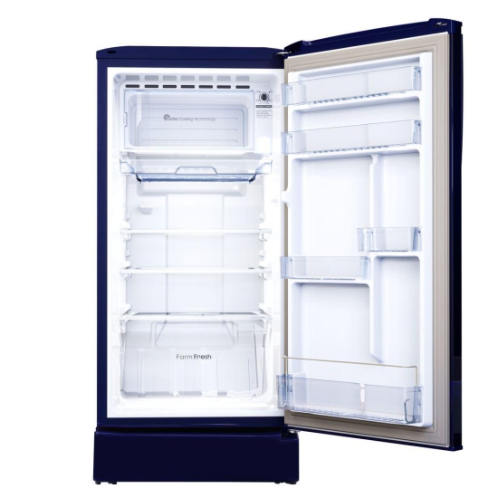 Godrej 180 L 3 Star Farm Fresh Crisper Technology With Jumbo Vegetable Tray Direct Cool Single Door Refrigerator (RD R190C THF FR BL, Floral Blue)