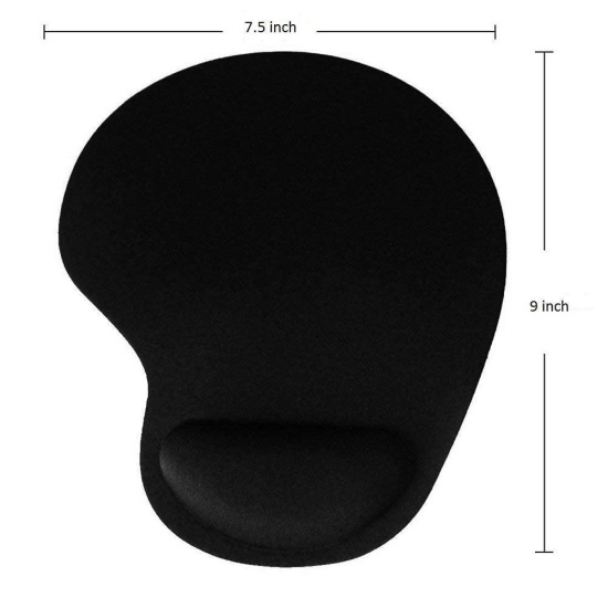 Lapster Gel Mouse pad with Wrist Rest (Black) - 1 Piece