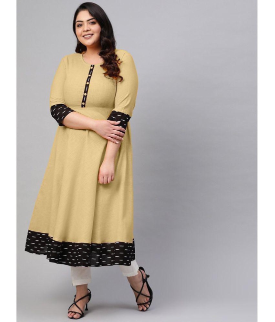 Estela - Beige Cotton Blend Women''s Flared Kurti ( Pack of 1 ) - None