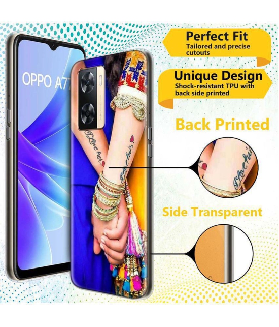 Fashionury Multicolor Printed Back Cover Silicon Compatible For Oppo A77S ( Pack of 1 )