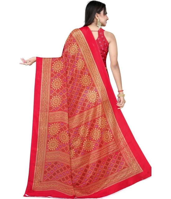 LEELAVATI - Red Crepe Saree With Blouse Piece ( Pack of 1 ) - Red