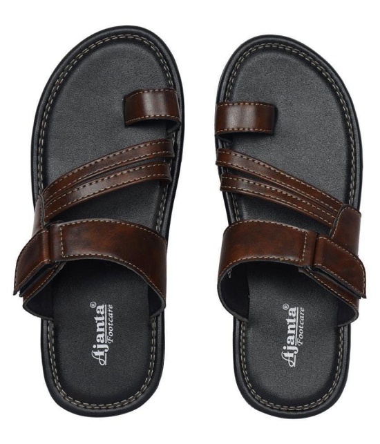 Ajanta Brown Flip Flops - None