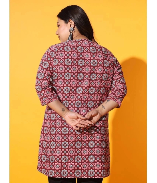 AUSTIVO Cotton Printed Straight Womens Kurti - Multicoloured ( Pack of 1 ) - None