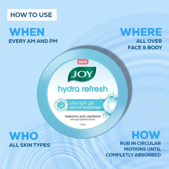 Joy Hydra Refresh Ultra Light Gel 150, (Pack of 1)