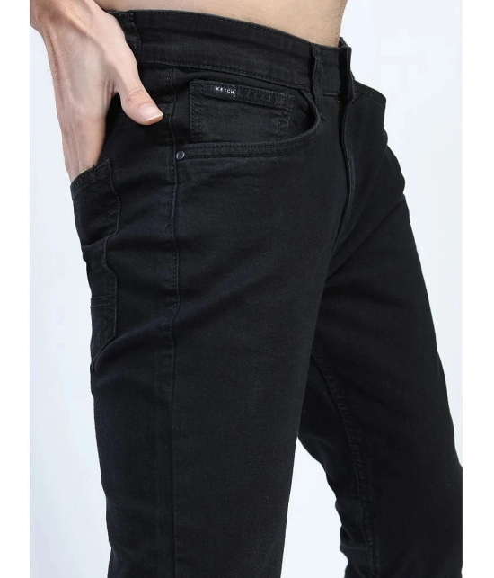 Ketch Slim Fit Cuffed Hem Mens Jeans - Black ( Pack of 1 ) - None