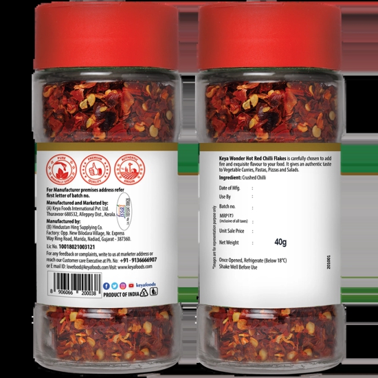 Keya Chilli Flakes, 40 gms