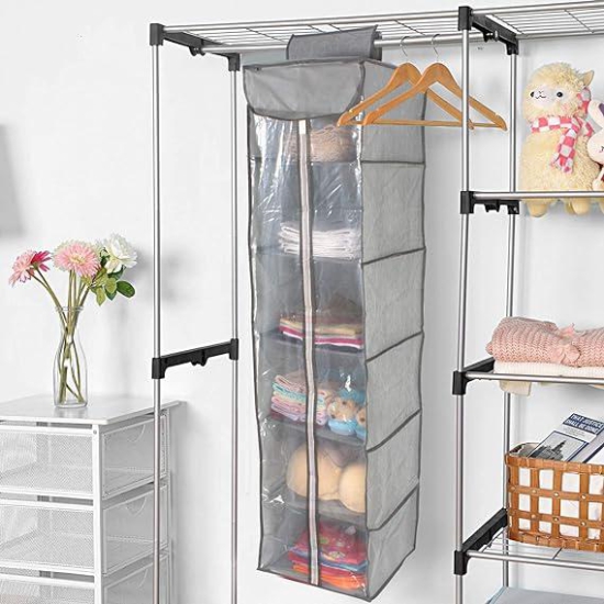 6 Shelves Foldable Hanging Wardrobe