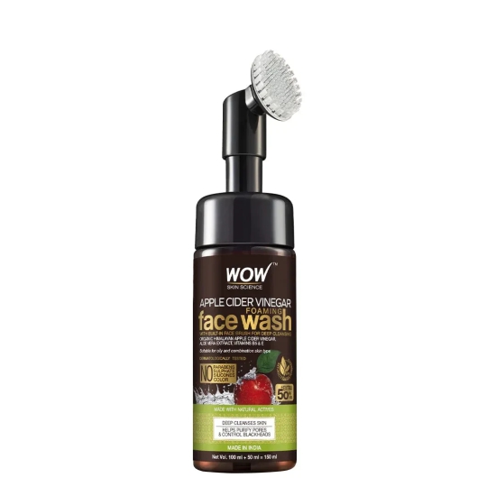 Apple Cider Vinegar Foaming Face Wash with Built-In Brush Pack of 1