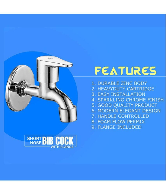 Cossimo Stainless Steel Torrent Bib Cock Tap (Pack of 2) Brass Bathroom Tap (Bib Cock)