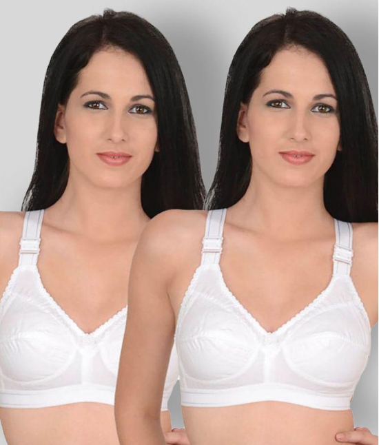 Softskin - White Cotton Non Padded Women's Minimizer Bra ( Pack of 2 ) - None