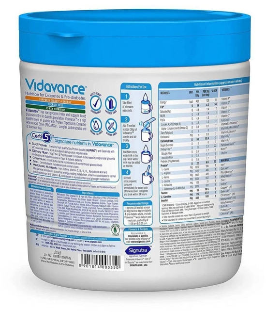 VIDAVANCE Advanced Nutrition for Diabetes and Pre-Diabetes Nutrition Drink for Adult 400 gm