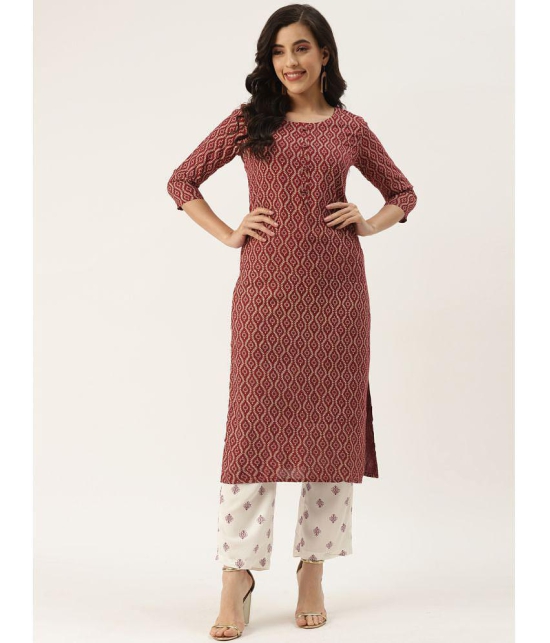 Kbz - Maroon Straight Rayon Women's Stitched Salwar Suit ( Pack of 1 ) - None