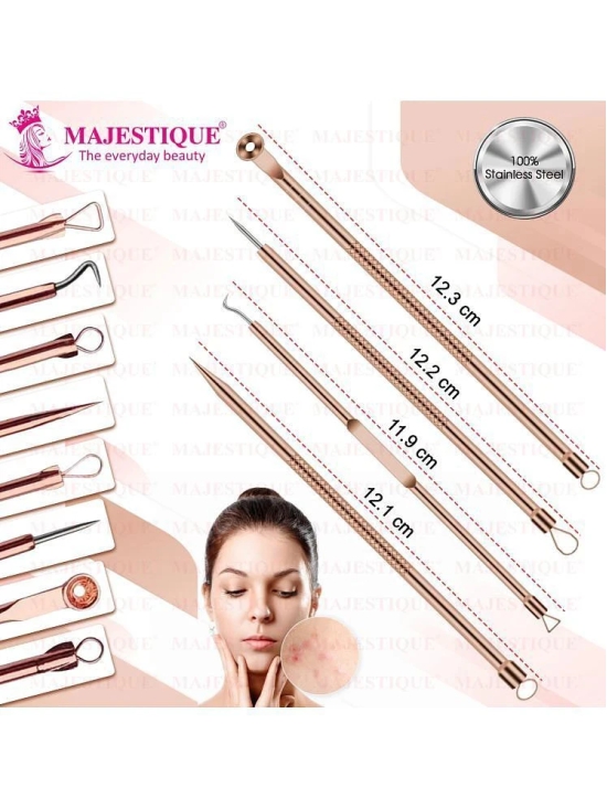 Majestique Blackhead Remover kit 4Pcs Proper Pimple Remover Tool - Blackhead Extractor Tool for Nose Face, Stainless Steel White Head Remover Kit for Men. Women