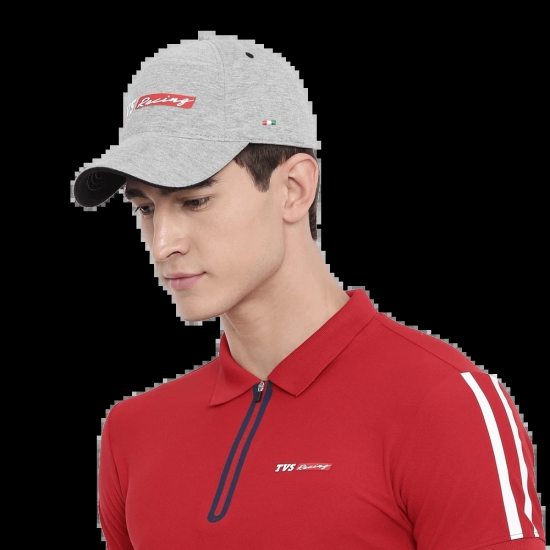 TVS Racing Cotton Black cap with Adjustable Strap, Lightweight, 100% cotton shell & Flexible Peak Cap