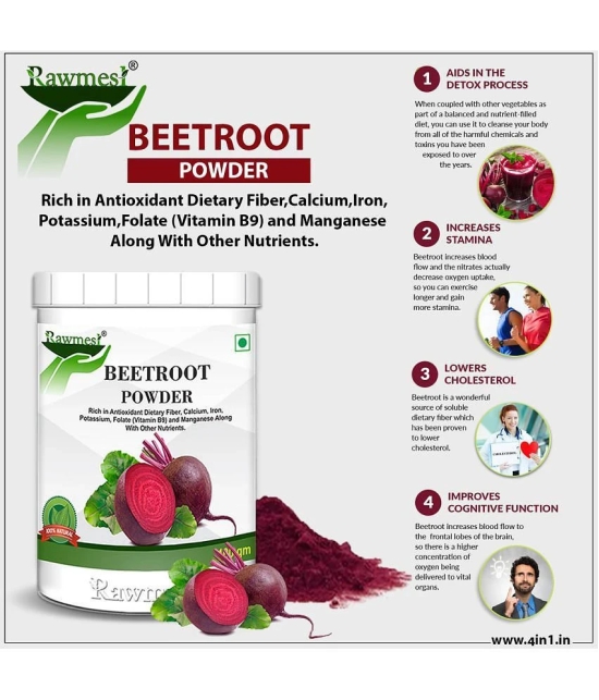 rawmest Pure Ayurvedic Beetroot Powder| High Source Of Dietary Fiber| High In Calcium 300 gm Fruit Punch Multivitamins Powder Pack of 3