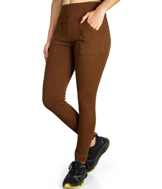 KARARO JEGGINGS - Cotton Blend Skinny Fit Mustard Womens Jeggings ( Pack of 2 ) - None