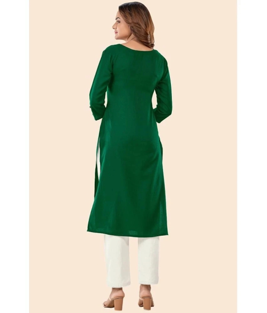 Glomee - Green Cotton Womens Straight Kurti ( Pack of 1 ) - None