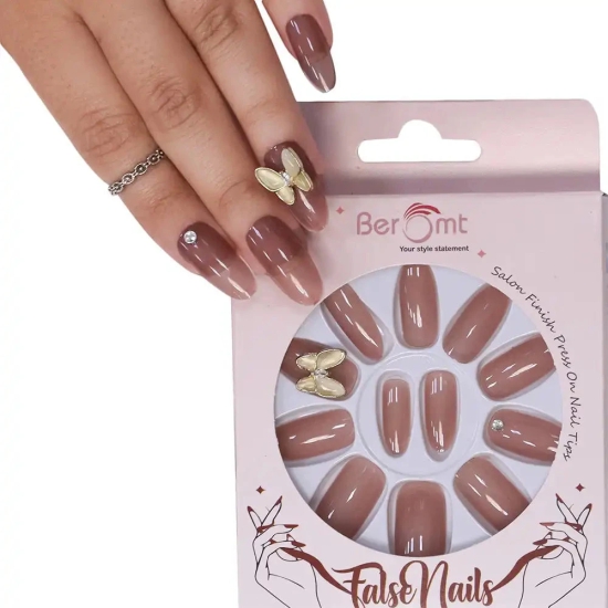 PARTY NAILS BUTTERFLY CHARM (NAIL KIT INCLUDED)-Sand Nude