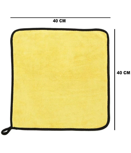 HOMETALES Yellow 600 GSM Drying Towel For Automobile ( Pack of 2 )